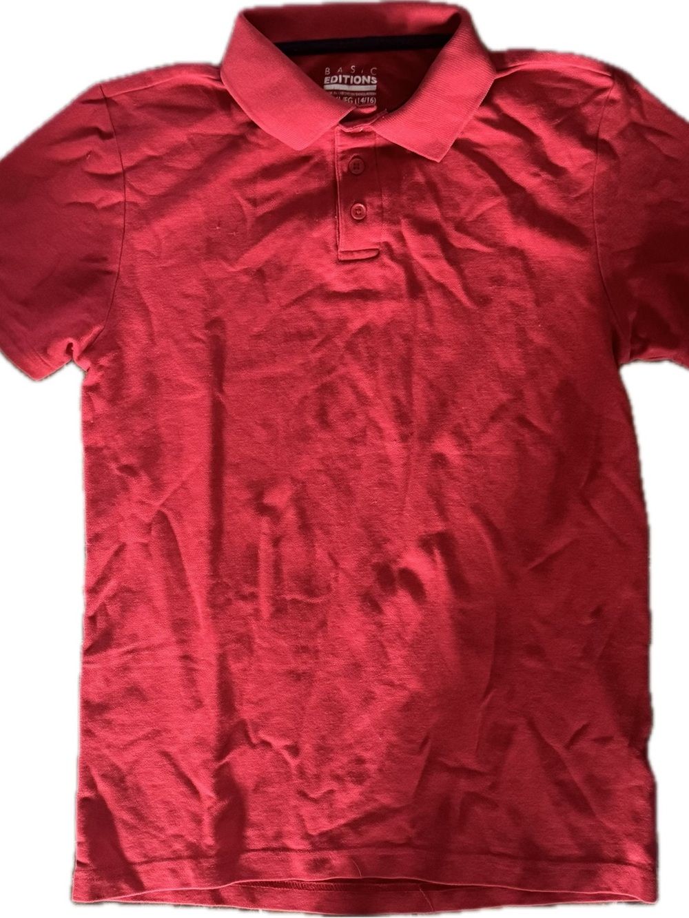 Basic Editions Red Polo with Classic Collar